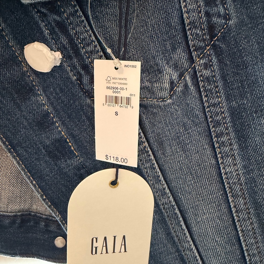 NWT Cult GAIA x GapDark Wash Denim Jacket - Picture 3 of 7